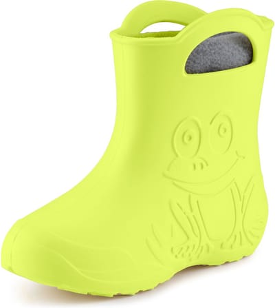 Ladeheid LA-CA-FrogWinter Kinder Regenlaarzen - Rubber - met Binnenschoen - EVA - Wasbare Binnenschoen - Limoen - 24/25