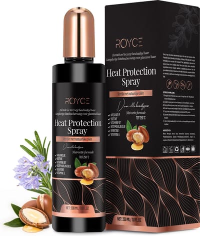 Royce Styling Premium Heat Protection Spray - Arganolie – Beschermend en Verzorgend voor Krullend & Stijl Haar – Incl. Keratine – 230º Hittebescherming
