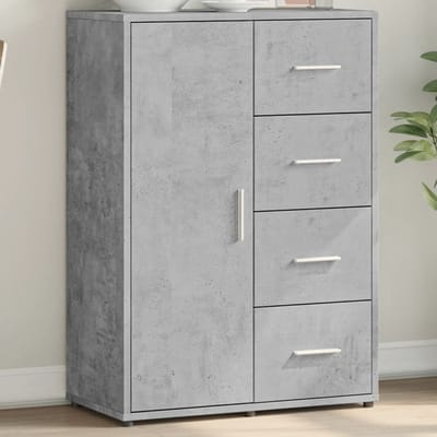 vidaXL - Dressoir - 60x31x84 - cm - bewerkt - hout - betongrijs