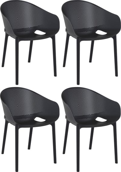 CLP Sky Pro Set van 4 stoelen zwart