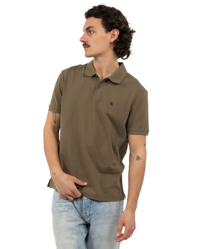 Straight fit Poloshirt met Labelstitching