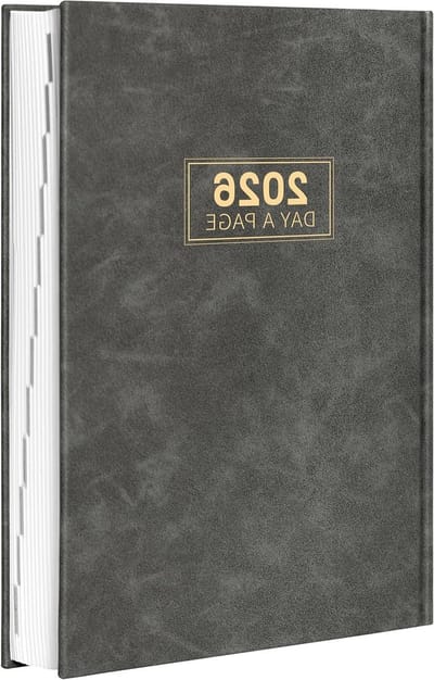 Dagplanner 2024 - Kalender A5 - Afspraken Plannen - Eén Pagina Per Dag - 147 x 213 cm - Grijs