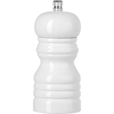 HENDI Witte houten zoutmolen – keramisch maalmechanisme – 113 mm – lichtgewicht en duurzaam