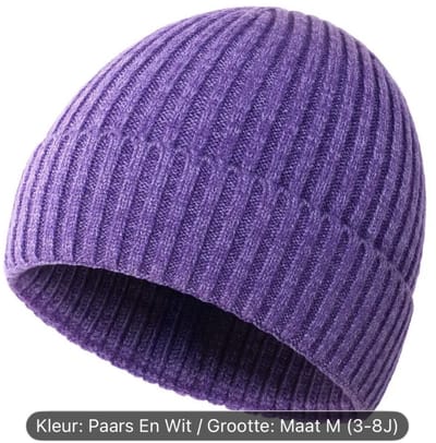 kinder winter muts paars maat m (3-8) jaar