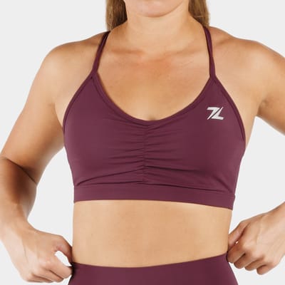 ZEUZ Dames Sport BH – Ruched Design – Fitness & Yoga - Paars - XS