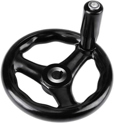 Golfkarton Handwiel - Rond Freeswiel - Machinebediening - Afneembare Crank - 160x16mm - Zwart