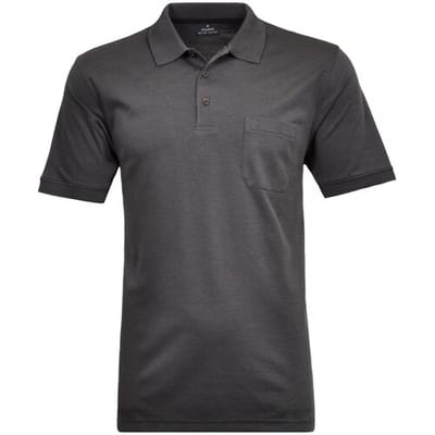 Ragman Softknit Poloshirt Breast Pocket Pima Cotton Mix Dark Slate / male