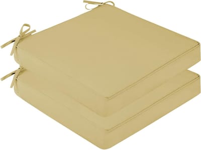 Tuinstoelkussens Set - Buitenkussens Terras - Comfortabel Zitten - Traagschuim Vulling - 48x48x76 cm - Kaki