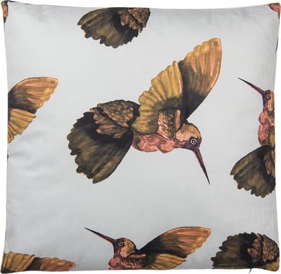 Clayre & Eef Sierkussen 45x45 cm Wit Beige Synthetisch Vogels