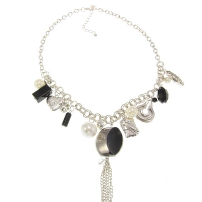 Behave - Ketting met parel en decoratieve hangers - 47 cm (verlengketting 6,5 cm)