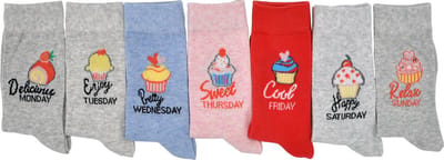 InterSocks Meisjes Kousen Happyweek - Multipack 7 paar - Maat 27/30