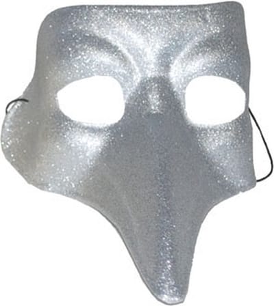 Snavel oogmasker - zilver - glitters - volwassenen - snavelmasker - verkleedmasker - gemaskerd bal - Venitiaanse maskers