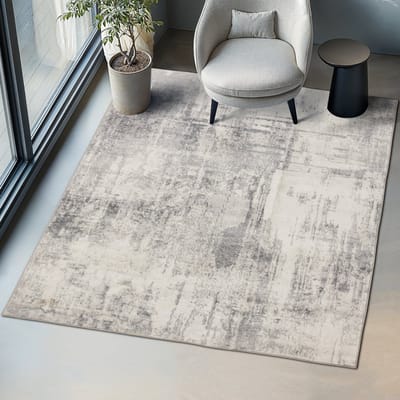 tectake® Vintage design tapijt - Laagpolig vloerkleed voor woonkamer, kinderkamer, slaapkamer of hal - Wasbaar - Div. afmetingen - 200x274cm - beige/grijs