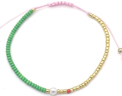 Enkelbandje - kralen - touw - verstelbaar - multicolor - hip - tijdloos - trendy - chique - feest - cadeau - geschenk - feest - feestdagen - verjaardag - vrouwen - dames