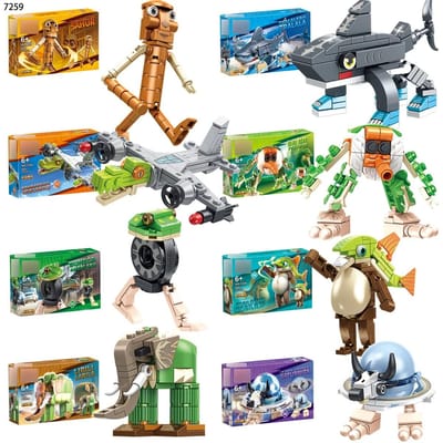 8 Styles Animaux Rot du Cerveau Italien Blocs de Construction Tung Tung Sahur Tralalelo Tralala Briques Requin Jouet Cadeau pour Enfants Enfants