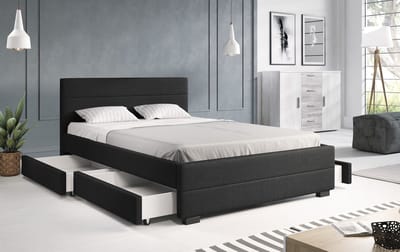 Meubella - Tweepersoonsbed Loox - Zwart - 140x200 cm