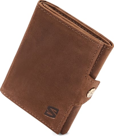SERASAR Lederen Heren Portemonnee [Genius] - Bruin - Met RFID-Bescherming