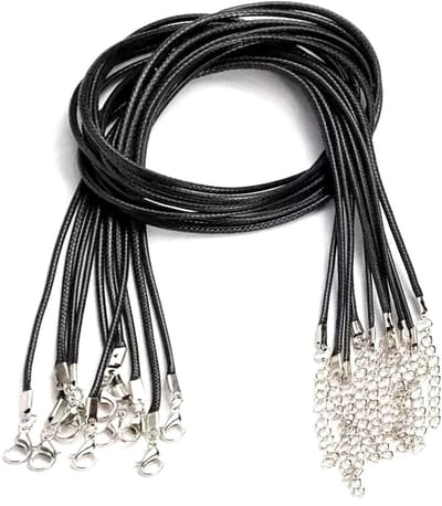 Allecto - Leren Ketting - Waxkoord Sieraden - Duurzaam - Zwart - Koord Met Gesp - Verstelbare Leren Halsketting - Geschikt Voor Dames En Heren - St...