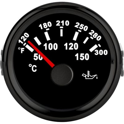 50‑150 degrés Celsius Jauge de température d'huile Affichage LCD Rétroéclairage Compteur pour Voiture Bateau Yacht Camping-cars gray