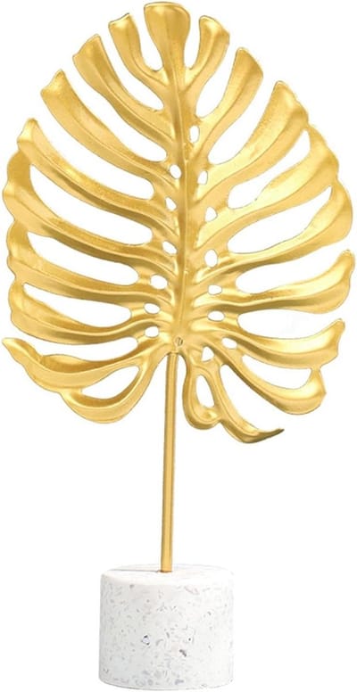 Metalen bladdecorsculptuur L - realistisch simulatieblad - elegante modellering - ideaal voor bureaubladdecoratie - ShopVlot