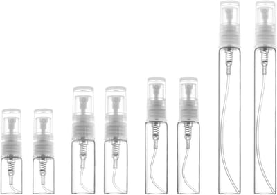 Lege parfumverstuivers - set van 8 mini-flesjes voor parfummonsters - oplaadbaar - 2 ml, 3 ml, 5 ml, 10 ml - cosmetische verstuiver.