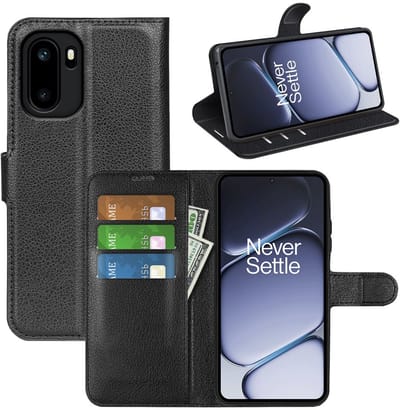 MobyDefend Hoesje - Geschikt voor OnePlus 15R - Kunstleren Wallet Book Case (Sluiting Voorkant) - Zwart