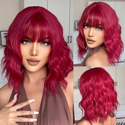 GEMMA Roodbruin Koper Gember Lange Rechte Synthetische Pruiken voor Vrouwen Natuurlijke Golf Pruiken met Pony Hittebestendig Cosplay Haar