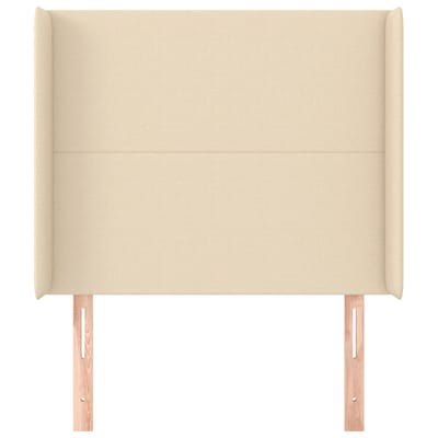 vidaXL - Hoofdbord - met - randen - 103x16x118/128 - cm - stof - crèmekleurig