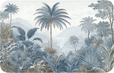 WC mat 80x50 cm - Antislip - Jungle - Modern - Blauw - Groen - Toiletmat - Vloermat - Douchemat - Toilet tapijt - Toiletmatten