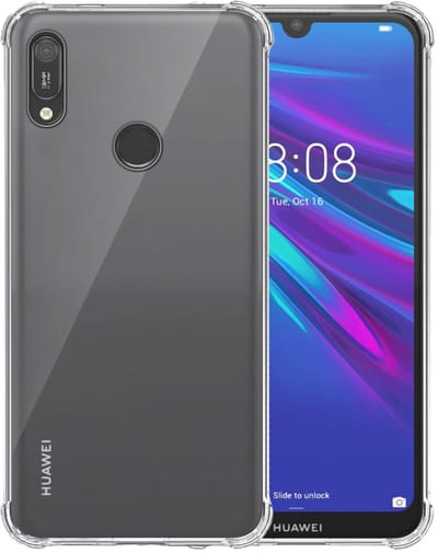 Smartphonica Telefoonhoesje Geschikt voor Huawei Y6 2019 - Y6s 2019 Transparant Schokbestendig - Shockproof TPU SIliconen Backcover Case met Stootrand Doorzichtig