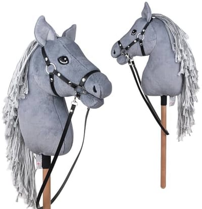 Stokpaardje met tuig - Hobby horse paardje - Paardrijden nabootsen - Realistisch ontwerp - Kop 34 cm hoog - Niet gespecificeerd