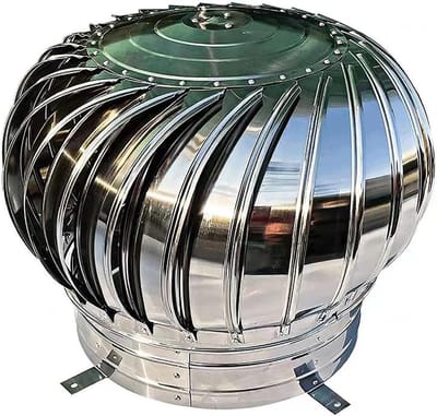 Dakventilator Turbine - Roterende Ventilator - Warmte Afvoeren - Zonder Motor - 300 mm - Zilver