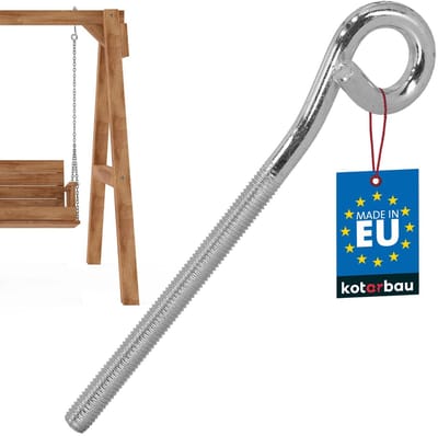 KOTARBAU® Schommelhaak, Verzinkt Staal, 210 mm, Zilver, M12, Veiligheidsschommelhaken, Schommelhaak met Schroefdraad, Sterk Belastbaar, Eenvoudige Montage