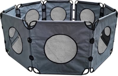 Topmast OutPaws Adventure - Puppyren Opvouwbaar - Antraciet - 490 x 61 cm - Hondenren - Kamperen - Voor Buiten of Binnen