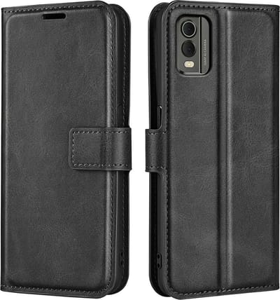 Coverup Hoesje - Geschikt voor Nokia C32 Hoesje - Coverup Deluxe Book Case - Zwart