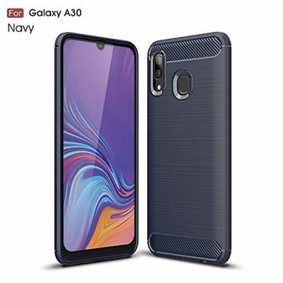 Ntech Soft Brushed TPU Hoesje Geschikt Voor Samsung Galaxy A30 - Donker Blauw