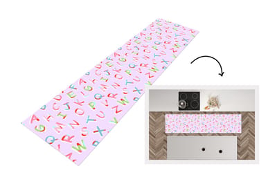 Keukenloper - Loper keuken - Alfabet - Letters - Patroon - 200x50 cm - Keukenloper vinyl