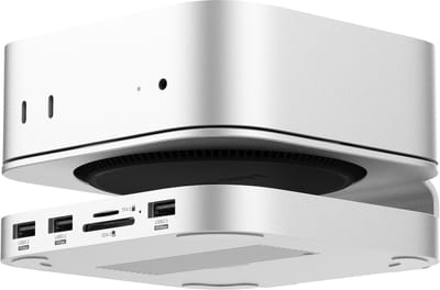 M-TECK Mac Mini M4 hub docking station met 3 x USB-A + Micro SD Kaartlezer + HDMI + M.2 NVMe SSD interface