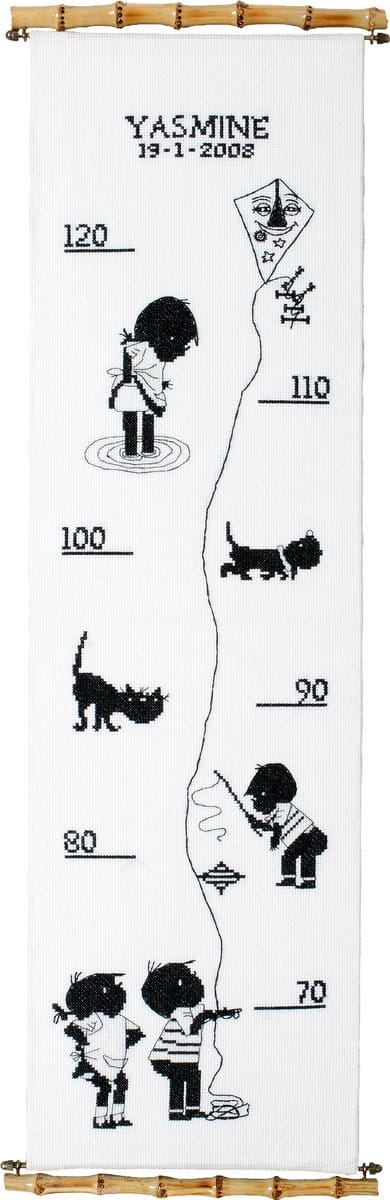 Pako Borduurpakket - Groeimeter - telpatroon - Jip & Janneke , Fiep Westendorp - 270.006 - Aida - 17 x 67 cm - DIY kit