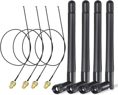 WLAN Antenne Set - Wifi Versterker - Netwerk Verbetering - Dual Band 2.4/5.8GHz - 4 Stuks - Zwart