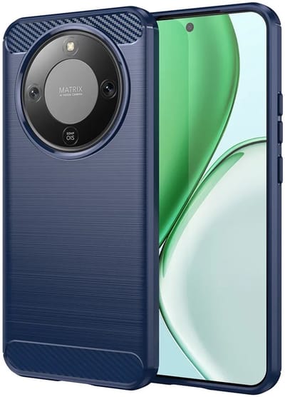 Hoesje geschikt voor HONOR Magic8 Lite - Techsuit Carbon Silicone Back Cover - Blauw