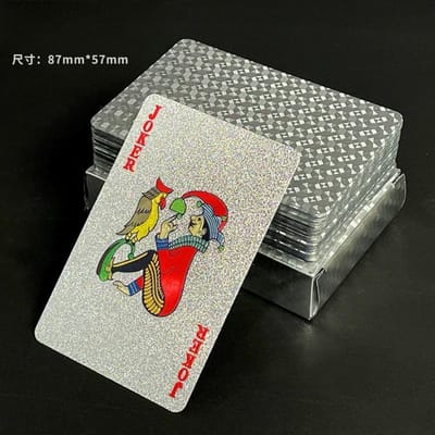 24K Gouden Waterdichte Speelkaarten Poker Spel PET Tafelspellen Halloween Kerstmis Familienachten Bord Cadeau zilver