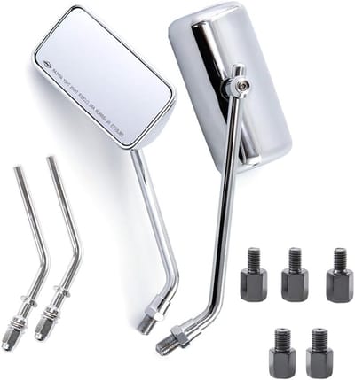 Retro Zwarte Aluminium Achteruitkijkspiegel voor Motoren - Universele 8mm en 10mm Bevestiging voor ATV, Cruiser en Chopper