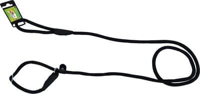 De Boon Hondenriem - Retrieverlijn - Slipriem - Met Dubbele Stop - Nylon - Kleur: Zwart - ø 1 cm - Lengte: 200 cm
