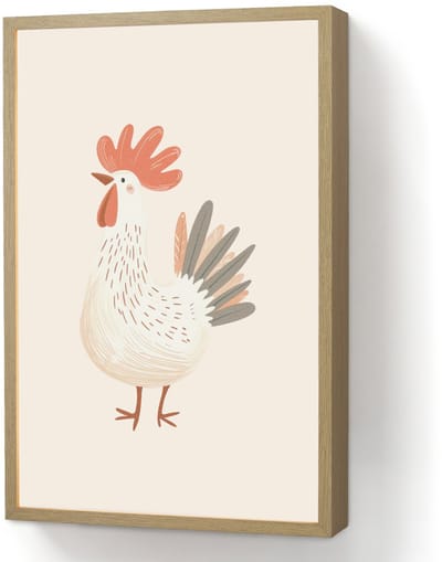 Nachtlampje 40x60 cm - Kinder lamp - Kip - Boerderij - Dieren - Tafellamp kinderkamer draadloos - Slaapkamer lampje - Bedlamp kinderen - Kinderlampje - Wandlamp babykamer - Nachtlampjes