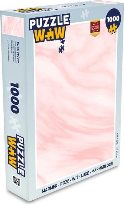 Puzzel Marmer - Roze - Wit - Luxe - Marmerlook - Legpuzzel - Puzzel 1000 stukjes volwassenen