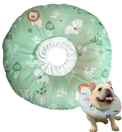 Verstelbare Beschermkraag voor Honden | Kleine Honden en Middelgrote Honden | Jungle | Comfortabele Medische Kraag | Met Trekkoord | voor Wondbescherming en Herstel na Operatie | Hondenkraag Maat M