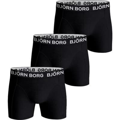 Björn Borg Cotton Stretch Boxershort Heren Zwart - 3 stuks - Heren onderbroeken - Katoenen Boxer - Maat M