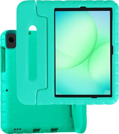 Hoesje Geschikt voor Samsung Galaxy Tab A11 Plus / A9 Plus - Kinderhoes Shockproof Bumper - Kidsproof Case - Tablet Hoes - Kinder Hoes Cover - Turquoise