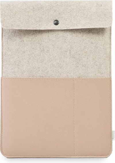 Laptop hoes BEAU -14 inch - Laptopsleeve - Beige - Gerecycled wolvilt en appelleer - Duurzaam